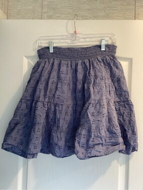 Copper Key Eyelet Tiered Midi Skirt M EUC